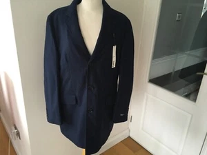Men’s Bar III Slim-Fit Overcoat 42S Navy - Picture 1 of 5