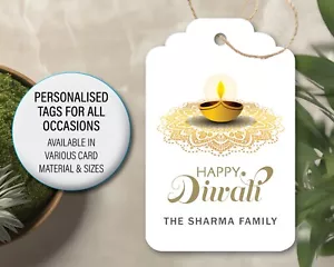 Etichette regalo Diwali personalizzate celebrazione etichetta leggera favoria dolce borsa 092 - Foto 1 di 14