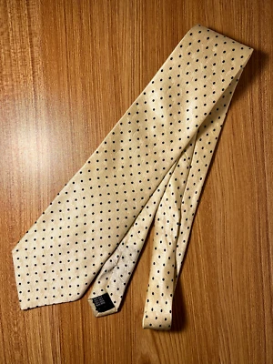 Vintage Brookcraft Silk Tie - Wave, Polkadot, Champagne, Ivory, Black - Image 1 of 2