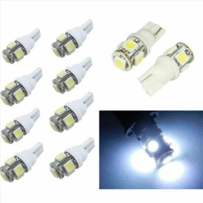 3～100PCS T10 5050 5SMD White LED Car Light Wedge Lamp Bulbs Super Bright 12V - Image 1 of 4