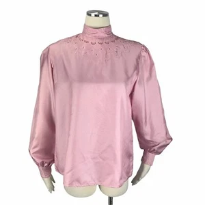 The Ascot Collection by Lady Arrow 14 Top Vintage 70s Cut Out High Neck Vtg Pink - Picture 1 of 6