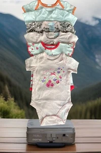 Pack Of 6; 0-3 Mo; Baby Short Sleeve Snap Close Multicolor,Girl Unused, No Tags. - Picture 1 of 14