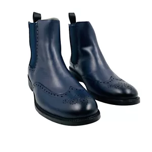 Botines Chelsea de cuero azul oscuro SEGARRA para hombre EUR 44 UK 9 US 10 - Imagen 1 de 13