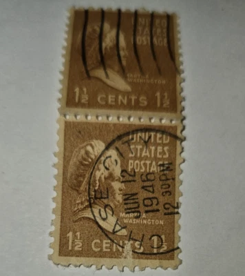 U.S.Postage Martha Washington 1 1/2cent Stamp Brown Circulated/Cancel.Cond (2) - Image 1 of 2