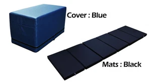MULTI PURPOSE VINYL MAGIC BOX LEG KNEE SUPPORT CUSHION FOLDABLE MAT BLUE COLOR - Bild 1 von 12