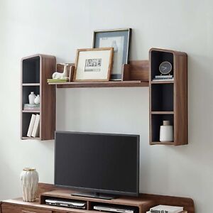 Modway Omnistand Wall Mounted Shelves in Walnut Gray
