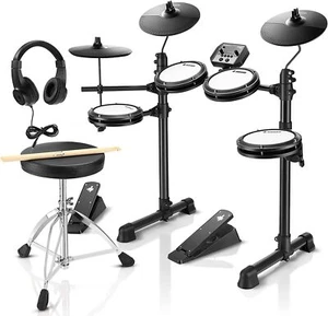 Donner DED-80 E-Drum Set – 5 Drums, 3 Becken, mit Hocker, Kopfhörer & 180 Sounds - Bild 1 von 7