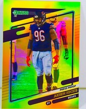 Akiem Hicks 2021 Donruss Football Gold Holo Press Proof SP Refractor Card #208