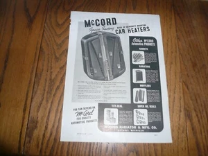1930er McCord Autoheizungen - Vintage Printanzeige - - Bild 1 von 1