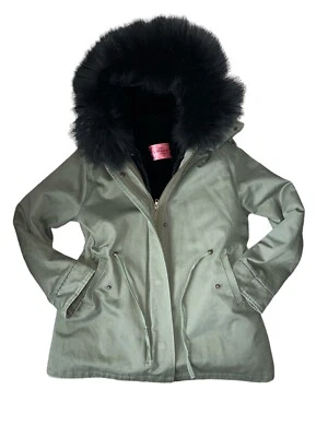 Chloe K Girls Removable Fur Lined Parka  Military Jacket 12 - Image 1 of 4