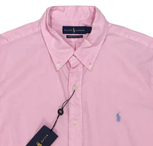 Camisa Para Hombre Ralph Lauren Rosa Pluma Peso Sarga S/S XL X-Large NUEVA CON ETIQUETAS NUEVA ¡Bonita! - Imagen 1 de 4