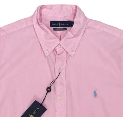 Men's RALPH LAUREN Pink Feather Weight Twill S/S Shirt XL X-Large NWT NEW Nice! - Image 1 of 4