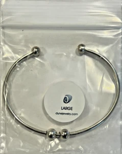 Dune Jewelry Sterling Silver Bead Cuff Screw Ball End & Two Adjust Stopper Large - Picture 1 of 2