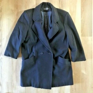 Style IV LTD Dark Navy 100% Wool Women's Winter Coat Vintage Made in USA - Picture 1 of 6
