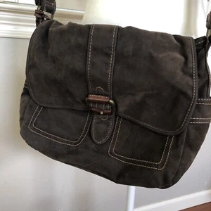 Fossil Brown Canvas Shoulder / Crossbody Bag (B) - Picture 1 of 11
