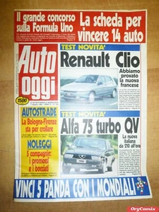 AUTO OGGI - ANNO V (5) - N. 183 (7 Giugno 1990) RENAULT CLIO ALFA 75 TURBO QV - Imagen 1 de 2