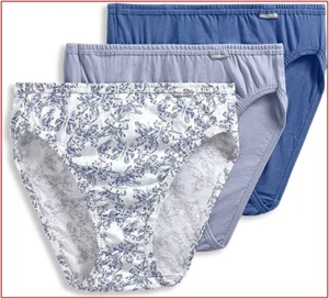 3 Pairs- Jockey Women's Elance Cotton Panties FRENCH CUT Purple Butterfly 9 2XL - Picture 1 of 7