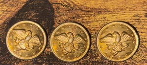 VINTAGE Metal US Military Buttons (3) Eagle Flying with Arrows - Picture 1 of 3