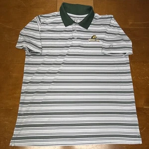 Wright State Raiders Shirt Mens Large White Black Polo Striped Golf - Picture 1 of 12