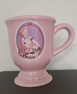 I Love Lucy Mug Cup Chocolate Factory "This Is Fun" Pink Pedestal Coffee Cocoa - Picture 1 of 9
