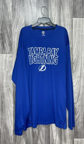 NHL Tampa Bay Lightning Long Sleeve Shirt 2XL XL Blue T-shirt Cover