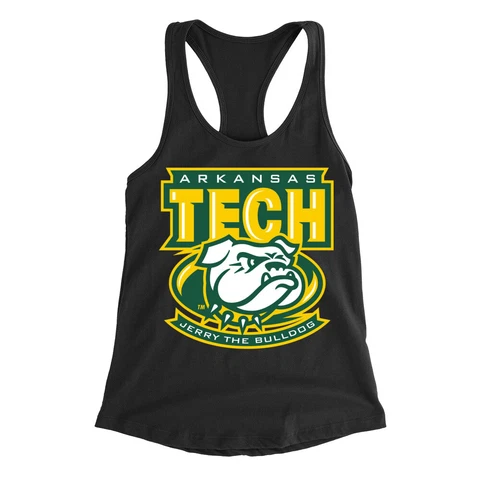Official NCAA Arkansas Tech Jerry The Bulldog Women's Racerback Tank Top Cover