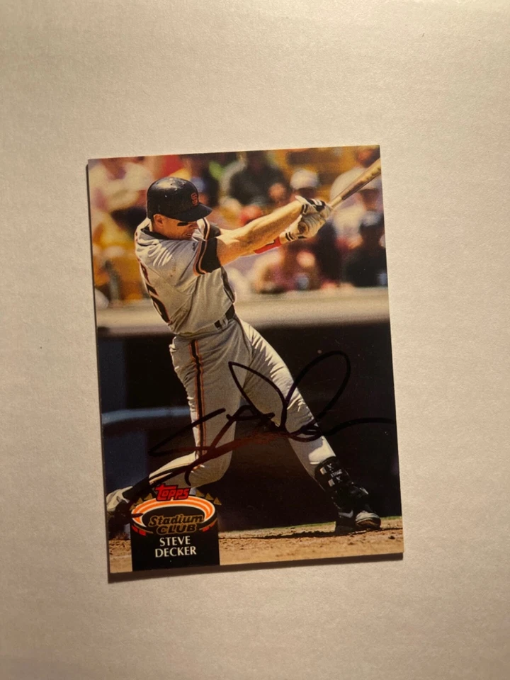 San Francisco Giants STEVE DECKER Signed Card - Image 1 of 1