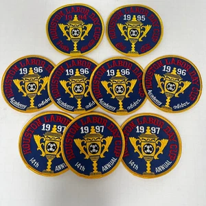 9 Houston Labor Day Cup Soccer Tournament Round Patches 1994-1997 4” - Picture 1 of 6