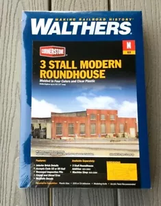 WALTHERS 1/160 N SCALE CORNERSTONE 3 STALL MODERN ROUNDHOUSE KIT 933-3260 F/S - Picture 1 of 5