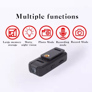 1080P HD Mini Body Camera Night Vision Portable Wearable Clip Pocket Cam 1/4 Nut - Picture 1 of 18
