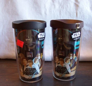 2 Tervis Classic Star Wars Plastic 16oz Double Wall Drink Cups /Lids NWT See Pic - Picture 1 of 4