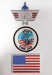 TOP GUN PETE MITCHELL Maverick US NAVY F-14 Tomcat USA Set PATCH 3 pz Nuovo - Foto 1 di 1