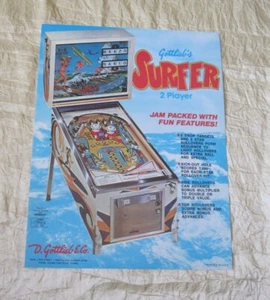 1976 GOTTLIEB SURFER PINBALL FLYER - Picture 1 of 1