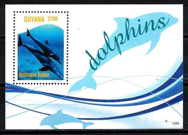 Guyana 2012 Dolphins Block No. 549 Nuevo ** Primera Opción Foto 1 de 1