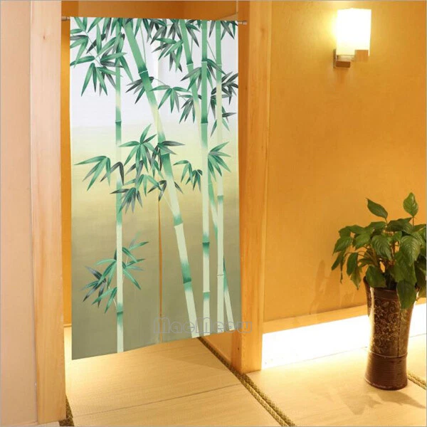 Tapiz divisor de habitación cortina puerta colgante puerta bambú verde oriental Foto 1 de 4