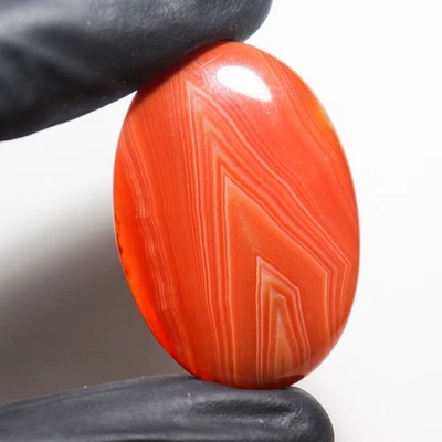 Onyx Oval Cabochon - 77.00 Ct / 45X23X6 mm - Natural Orange Onyx Loose Gemstone - Image 1 of 4