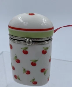 Bisel Hallmark Tapa con Bisagras Caja de Baratija Cerezas “Llena de Amor” Baratija - Imagen 1 de 6