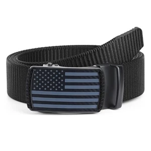 Mens Black Ratchet Belt Nylon Tactical Belts for Men with Automatic Slide Buc... - Picture 1 of 8