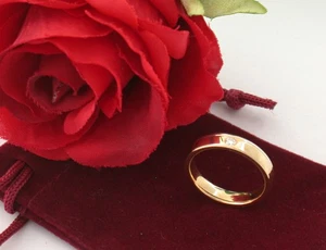 Anillo K# oro amarillo 585 brillante 0,07 ct anillo de bodas compromiso talla... - Imagen 1 de 7