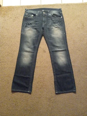 Pantalones de mezclilla True Religion para hombre 38x34 azules desgastados informales usados un par de veces Foto 1 de 4