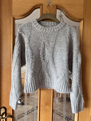 Wool blend hole design pullover batwing light grey bust 104cm lengh 52cm M - Image 1 of 4
