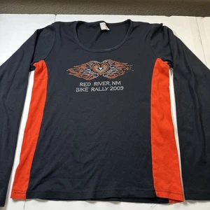 Vance Biker Wear Damen LS Shirt USA schwarz, orange Größe M #069 - Bild 1 von 14