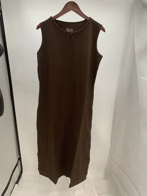 Maxi Vestido Para Mujer Denim & Co. Essentials Perfect Jersey DrkChoc Foto 1 de 2