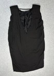 Mng Suit Dress Black Plunging Neck Line, Padded Shoulders New With Tags Size 2 - Picture 1 of 5