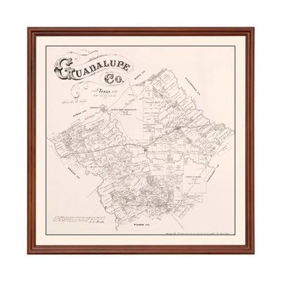 Old Map of Guadalupe County, TX 1880 - Vintage Texas Art - Image 1 of 4