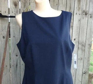 NWT Antonio Melani Navy Blue Sleeveless Dress Sz 14 $159 Basics Wedding Party - Picture 1 of 9