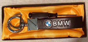 Genuine Leather BMW Z Logo Keychain Lanyard with screw drive - Picture 1 of 7