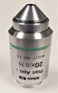 NIKON CFI PLAN APO LAMBDA 20X/0,75 ∞/0,17 WD 1,0 OFN25 DIC N2 OBJETIVO MRD00205 - Imagen 1 de 4