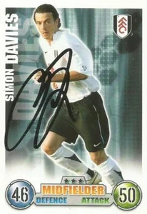 SIMON DAVIES SIGNED FULHAM 2007/2008 MATCH ATTAX TRADING CARD+COA - Picture 1 of 1