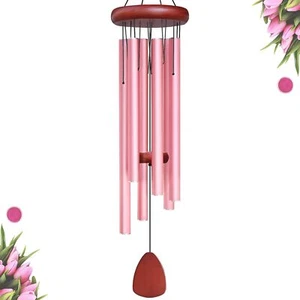 Large Wind Chimes Outside, Soothing Melodic Aluminium Pink Wind Chimes-36" - Picture 1 of 2